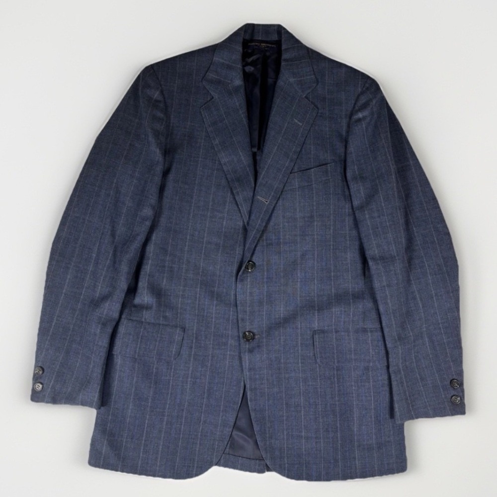 Brooks Brothers 346 Blazer‎ Mens 38 Navy Pinstripe Wool Blend Sport Coat Luxury
